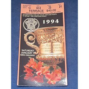 1994 Sugar Bowl Ticket Florida v West Virginia Errict Rhett MVP 41-7 New Years